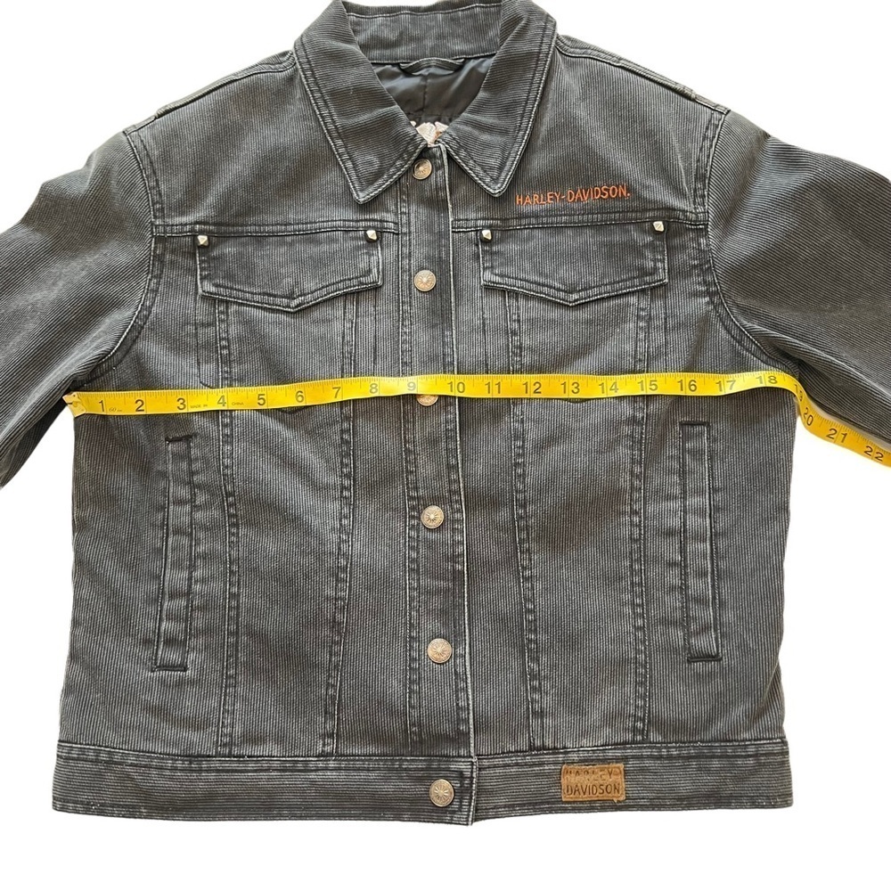 Harley Davidson Snap Front Cropped Moto Jacket with Made in Milwaukee P… - Picture 4 of 16